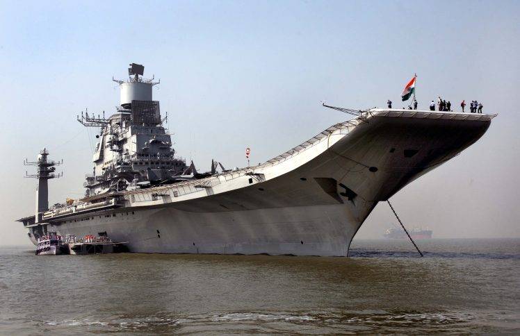 ins vikramaditya aircraft carrier warship HD Wallpaper Desktop Background