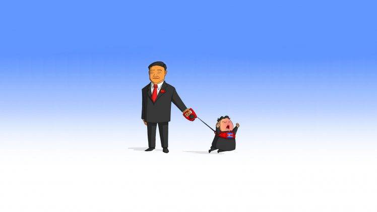 china north korea leash simple background cartoon HD Wallpaper Desktop Background