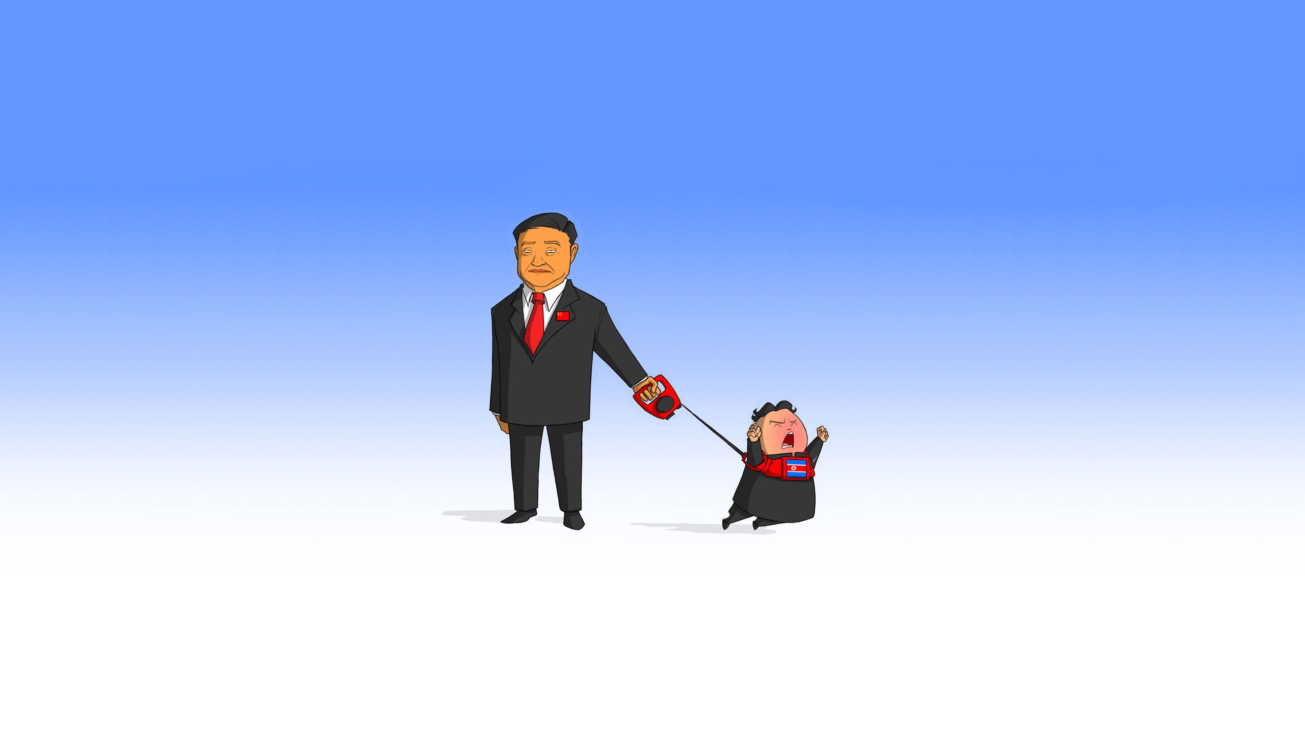 china north korea leash simple background cartoon Wallpaper