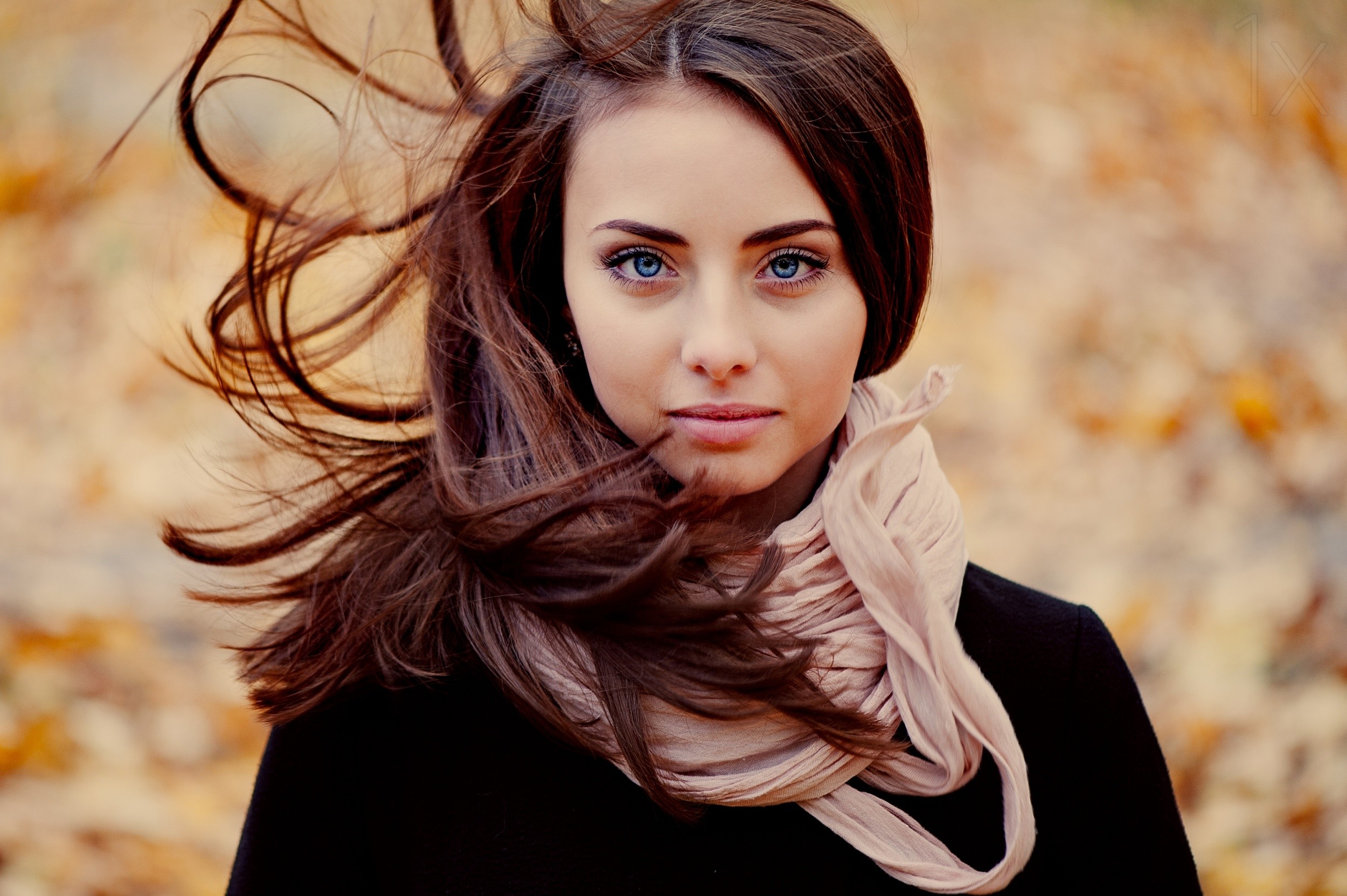 women model brunette women outdoors blue eyes ann nevreva windy nataly Wallpaper