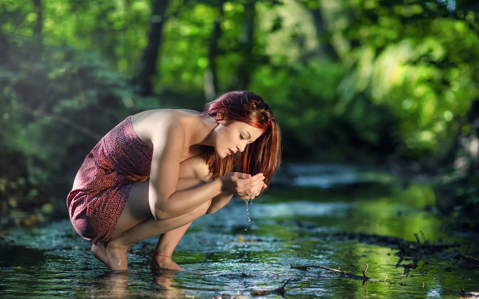 women water brunette anklet Wallpaper