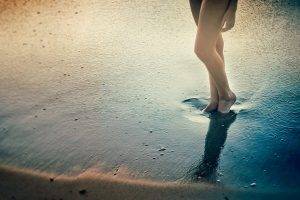 feet sand women beach