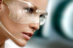 women glasses futuristic face