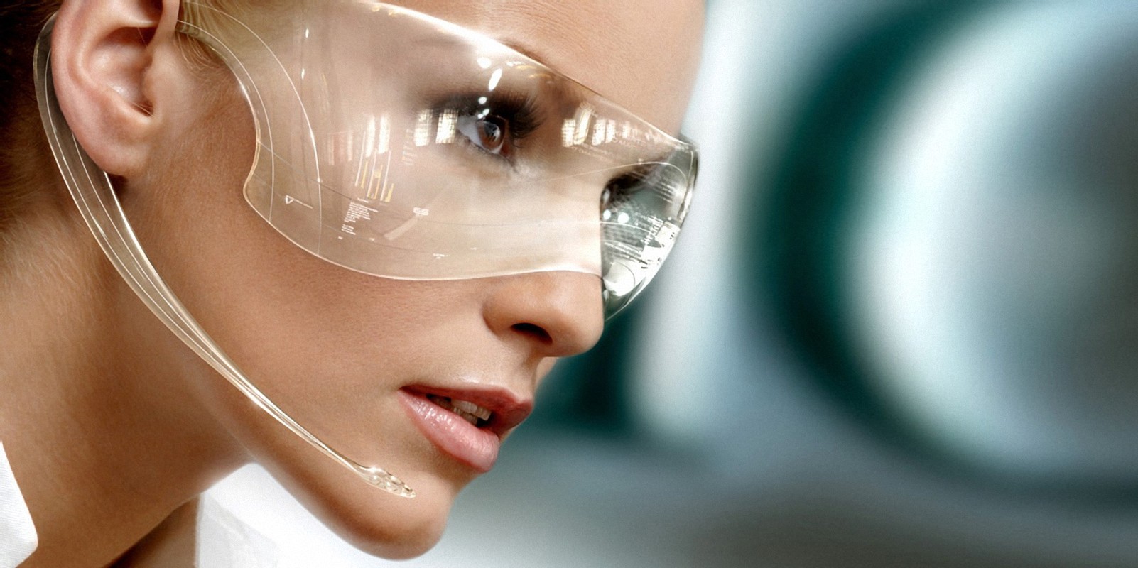 women glasses futuristic face Wallpaper