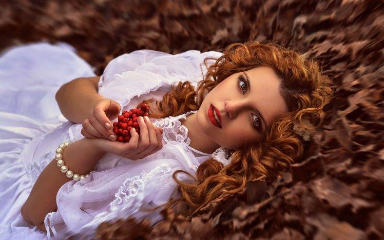 women model blonde redhead motion blur wedding dress curly hair HD Wallpaper Desktop Background