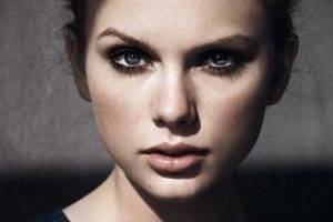model women brunette blue eyes filter photo manipulation taylor swift face portrait