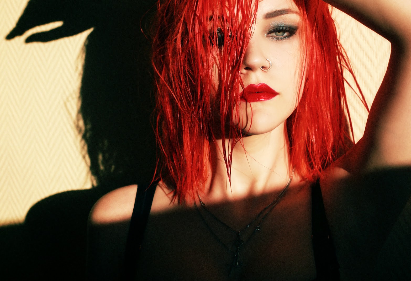 redhead women sensual gaze aleksandra zenibyfajnie wydrych Wallpaper