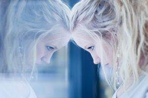 reflection women blonde