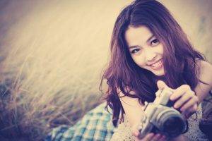 women filter asian face brunette camera
