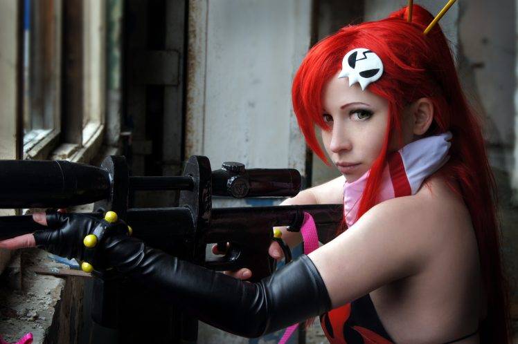 redhead cosplay women tengen toppa gurren lagann HD Wallpaper Desktop Background