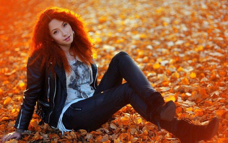 redhead women women outdoors HD Wallpaper Desktop Background