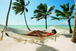 relaxation relaxing beach palm trees sunlight sun hammocks
