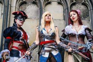 model cosplay assassins creed jessica nigri women cleavage blonde