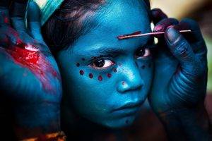 children hand face face paint culture