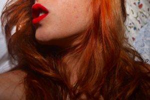 redhead women closeup