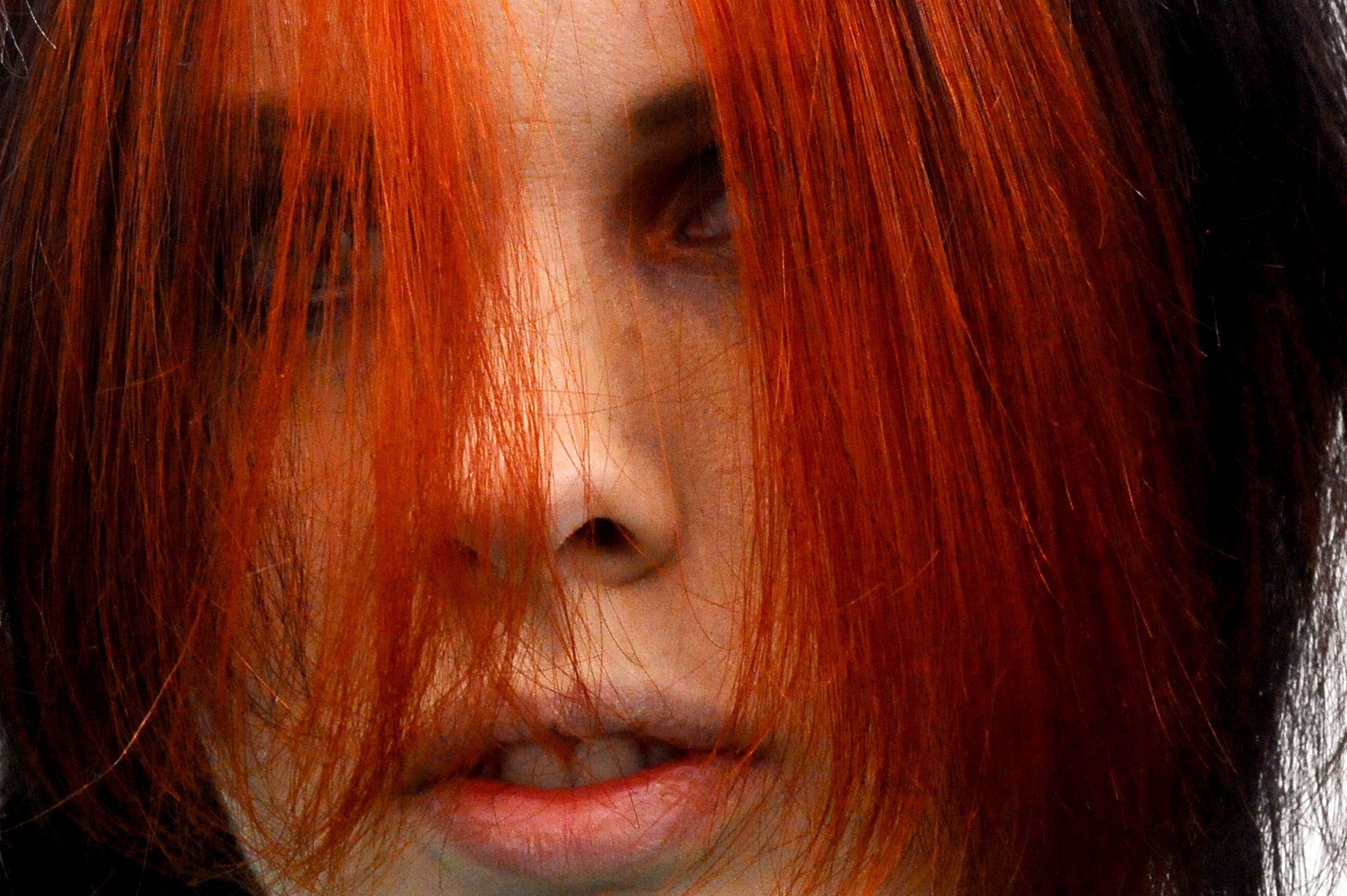 redhead women lips face Wallpaper