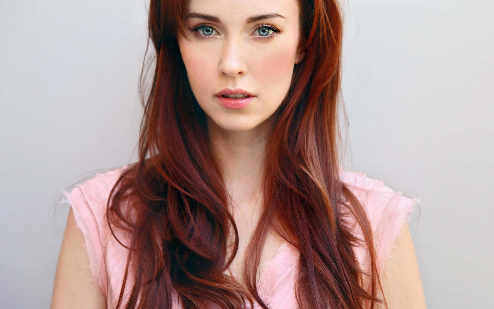 elyse levesque women redhead blue eyes Wallpaper