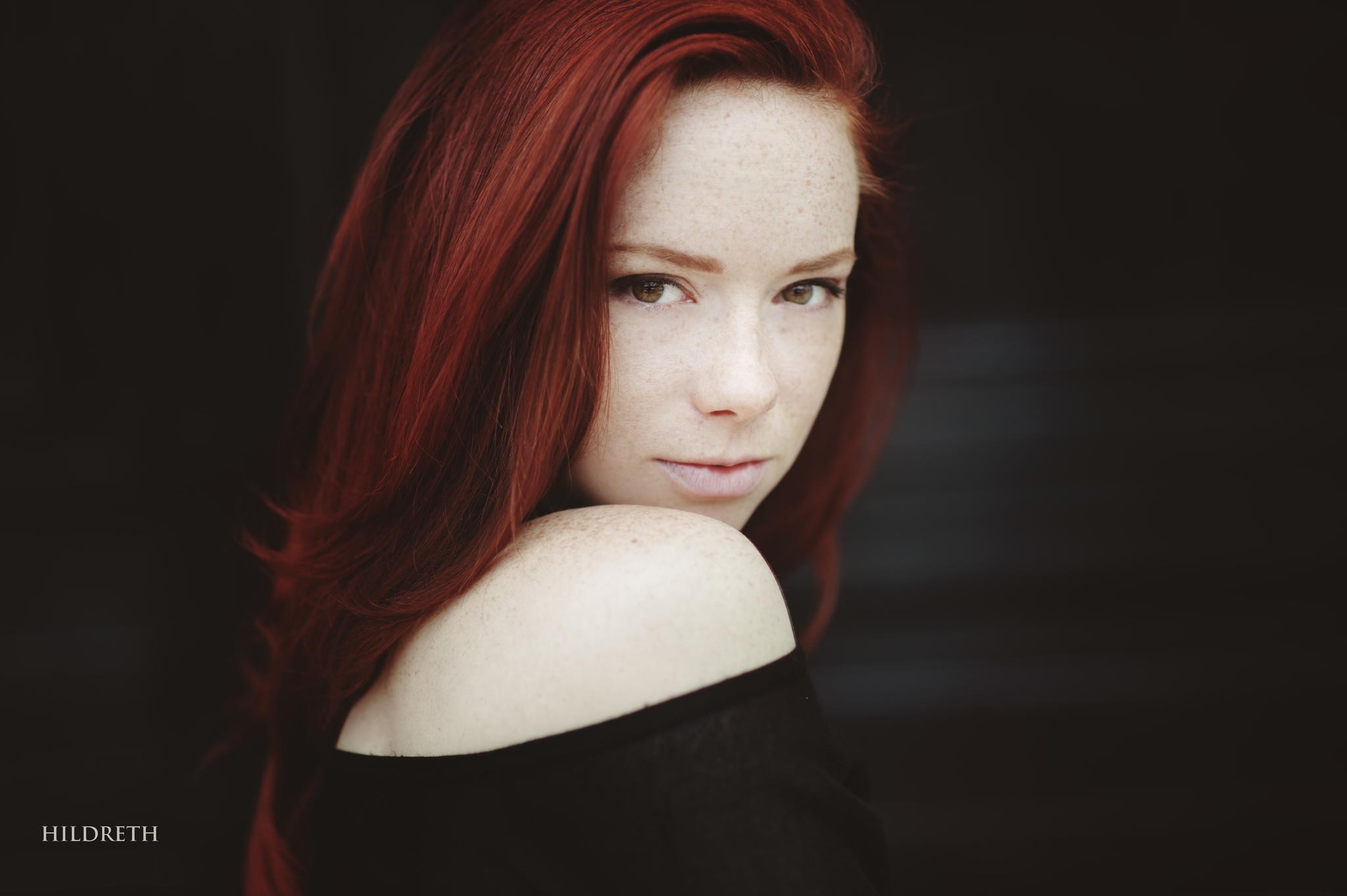 redhead women face freckles black tops hattie watson Wallpaper