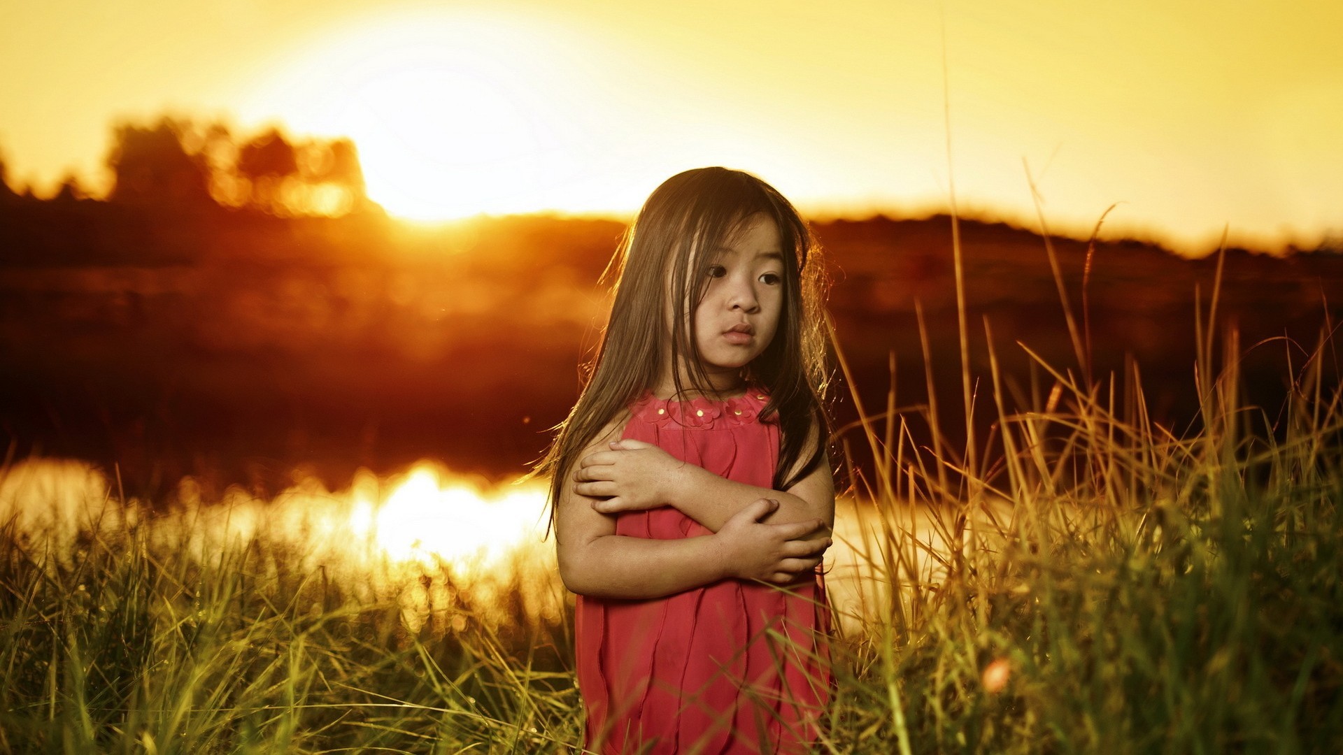 children sunset sunlight nature bokeh Wallpapers HD / Desktop and ...