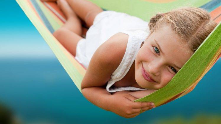 children little girl hammocks HD Wallpaper Desktop Background
