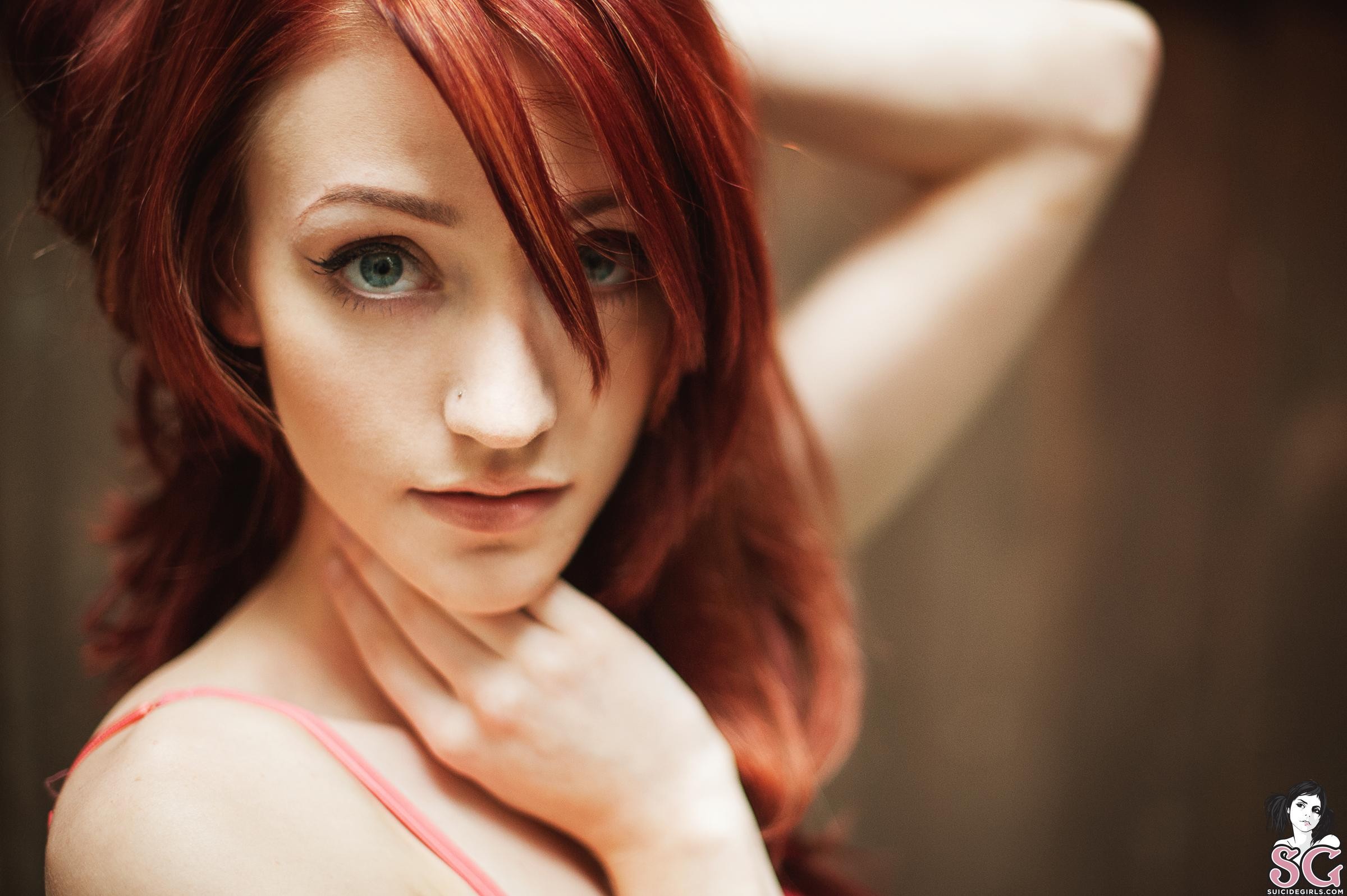 redhead suicide girls lindsay chelle women face Wallpaper
