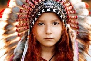 children eyes indian redhead headdress