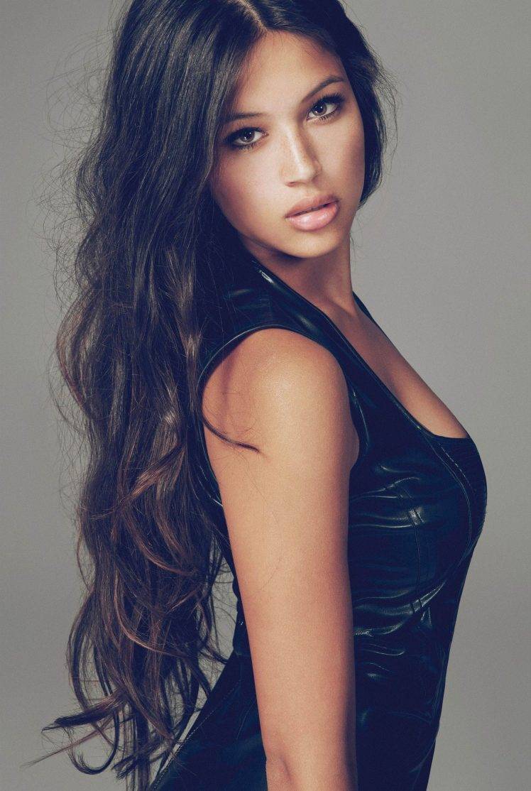 women model brunette long hair wavy hair HD Wallpaper Desktop Background