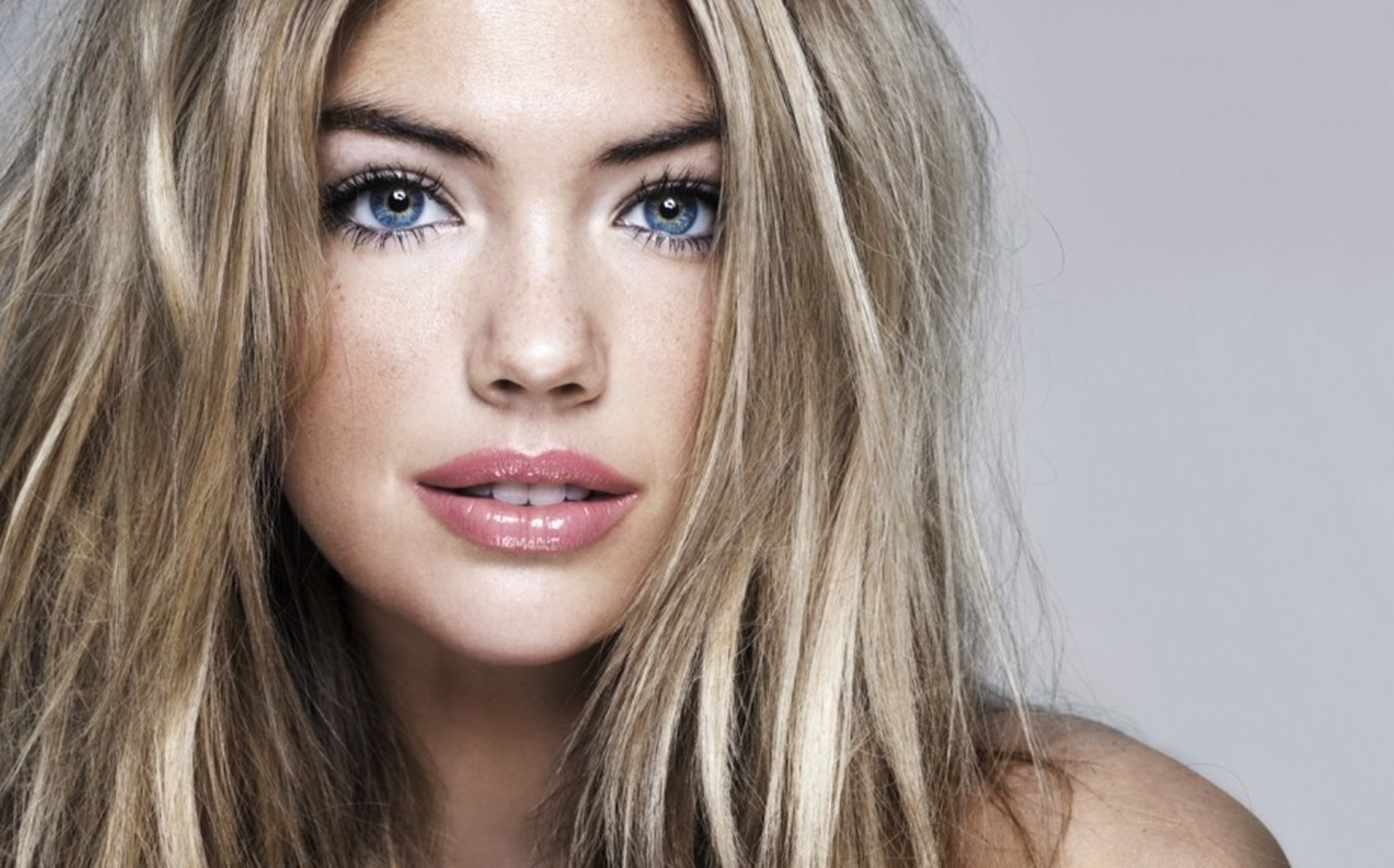 women blonde blue eyes face kate upton model Wallpaper
