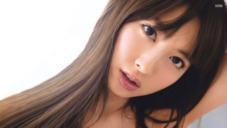 haruna kojima women asian brunette long hair brown eyes face HD Wallpaper Desktop Background