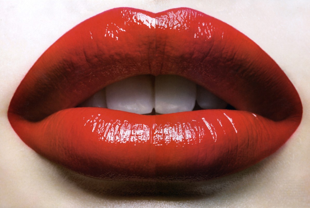 lips closeup red lipstick Wallpaper