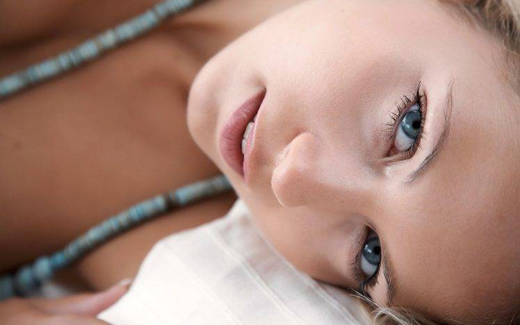 women model face open mouth blue eyes blonde jenni gregg HD Wallpaper Desktop Background