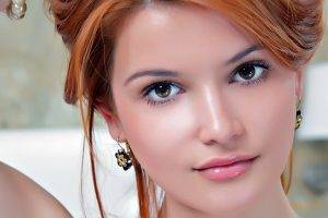 redhead model dina p women closeup face