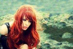 redhead model green eyes women