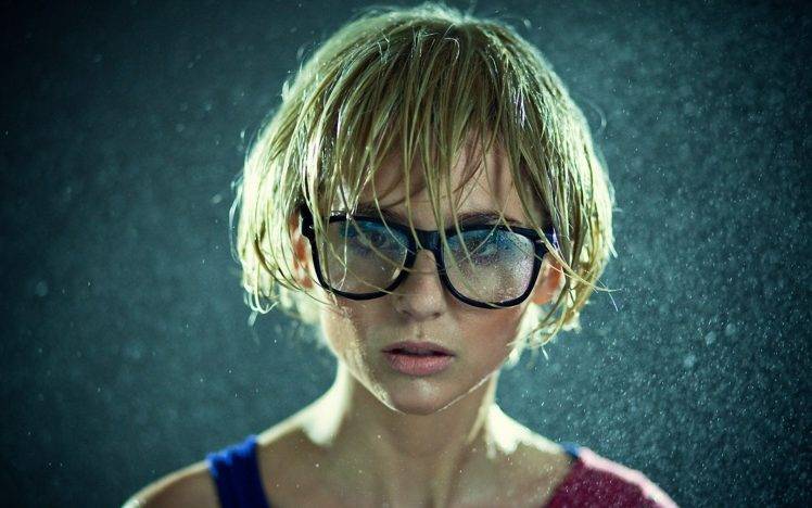 women glasses rain HD Wallpaper Desktop Background