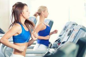 women treadmills exercising