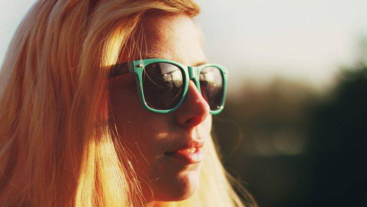 women sunglasses blonde portrait HD Wallpaper Desktop Background