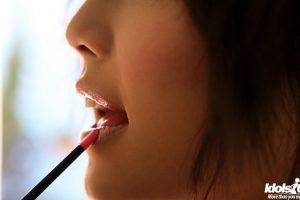 women lipstick face closeup