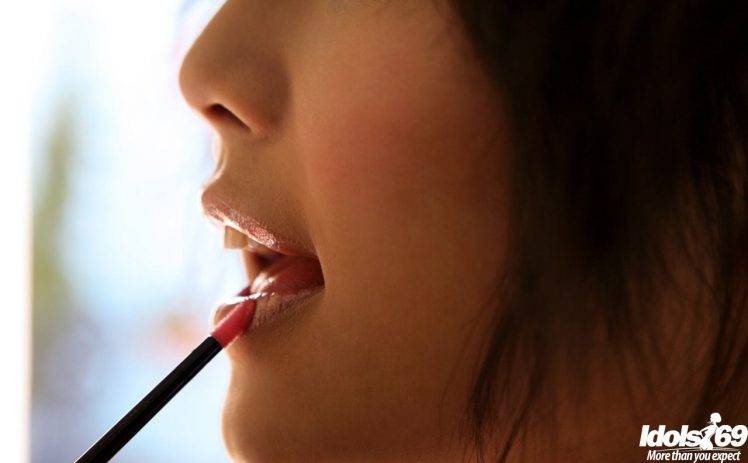 women lipstick face closeup HD Wallpaper Desktop Background