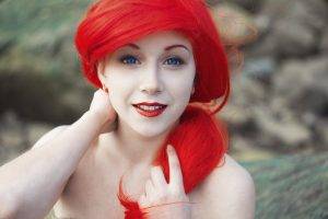 women dyed hair photo manipulation