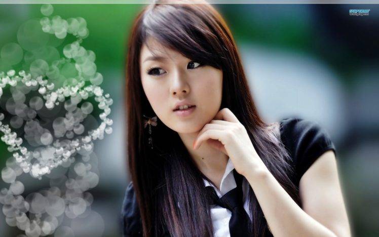 hwang mi hee asian women brunette model photo manipulation HD Wallpaper Desktop Background
