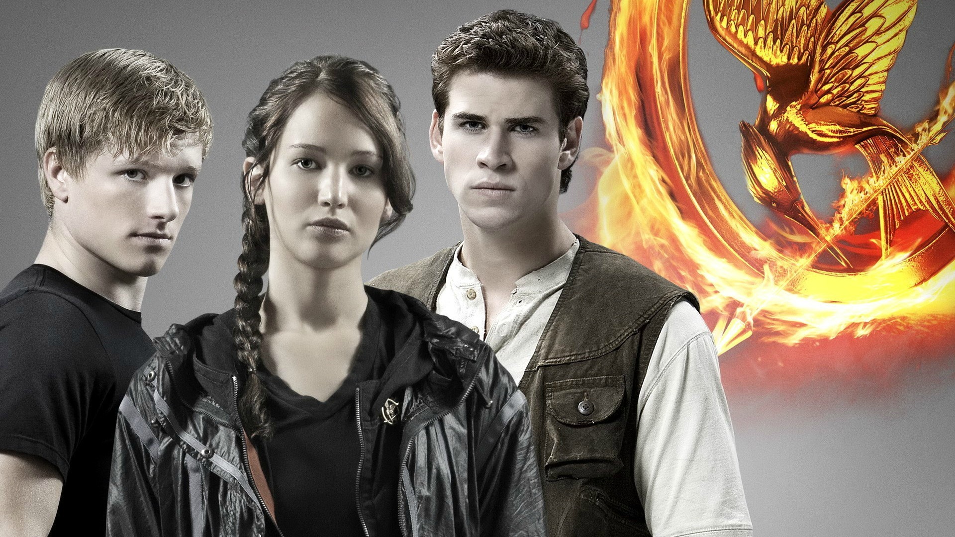 movies the hunger games jennifer lawrence liam hemsworth Wallpapers HD / De...
