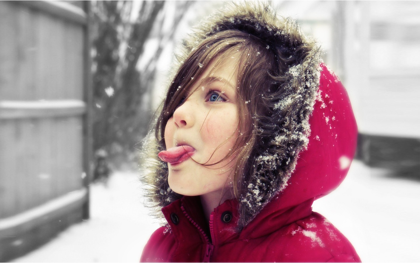 children snow Wallpaper