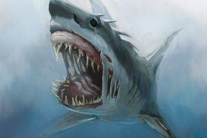 sea monsters shark drawing