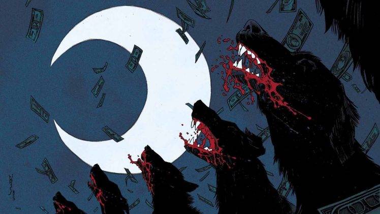 moon knight moon dog wolf comic books cover art HD Wallpaper Desktop Background
