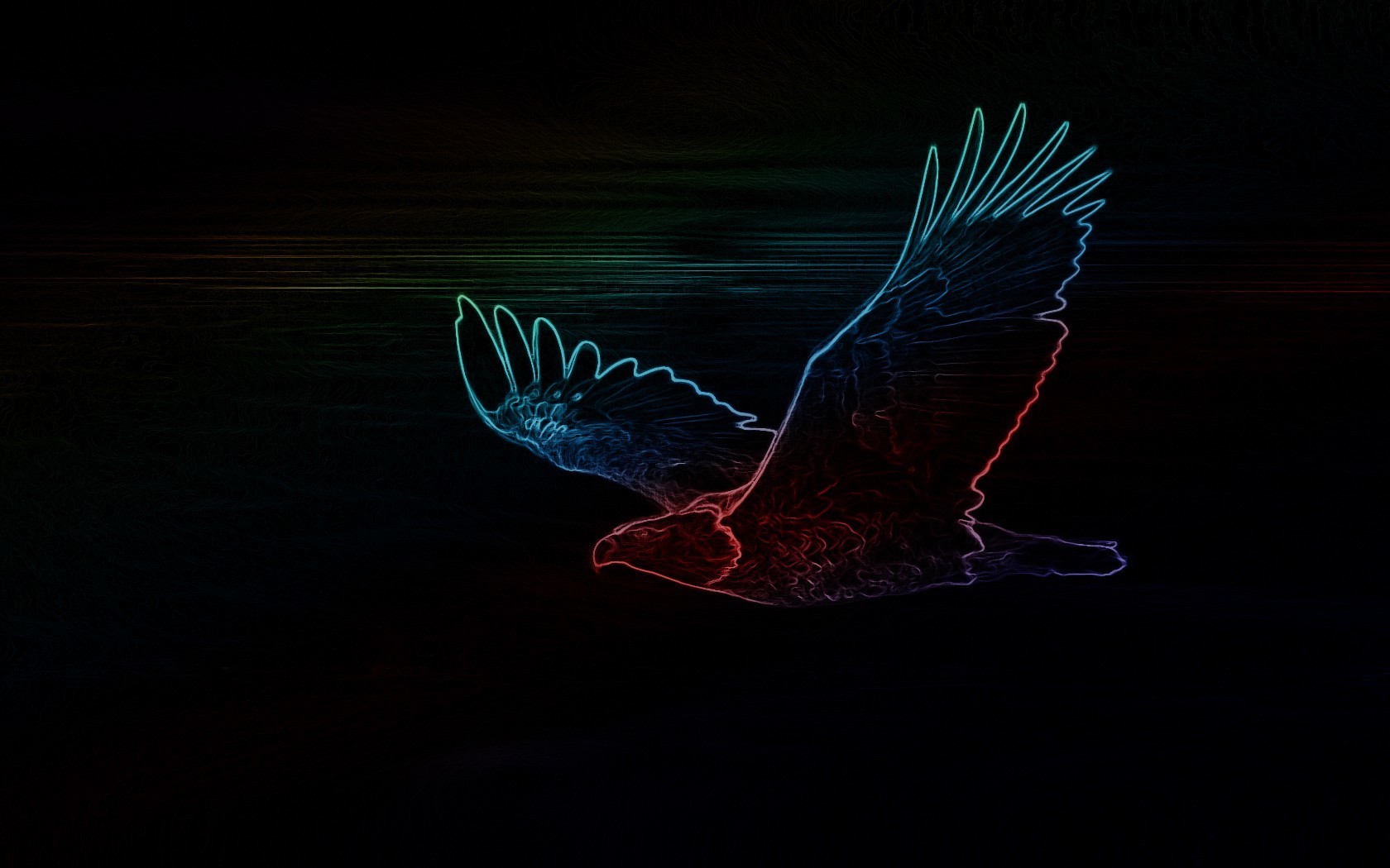 neon eagle black Wallpaper