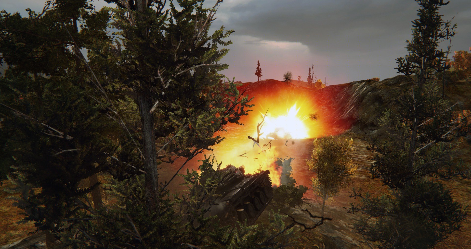 world of tanks m41 walker bulldog explosion video games screen shot Wallpaper