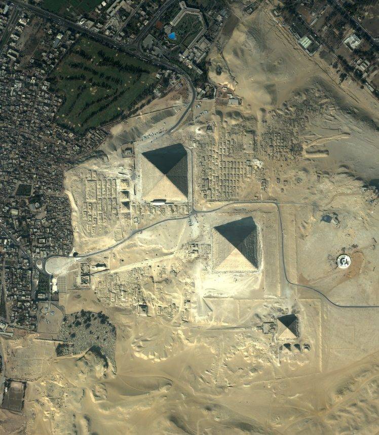 africa egypt ancient architecture pyramids of giza eagle view HD Wallpaper Desktop Background