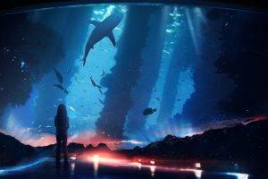 aliens fish underwater shark
