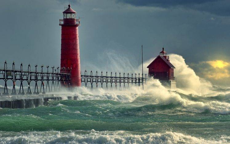 lighthouse, Sea, Storm HD Wallpaper Desktop Background