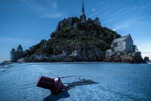Mont Saint Michel, Landscape, Digital art, Building